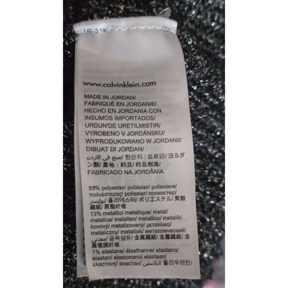 Calvin Klein Jeans crewneck women's shimmer gray Sweater chunky hi low size M - Picture 5 of 5